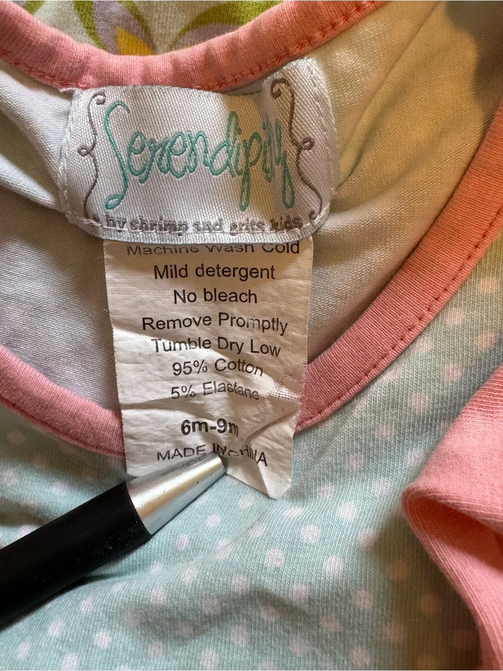 Serendipity by Shrimp & Grits Flutter Sleeve Mixed Print Tunic Dress 6-9 months